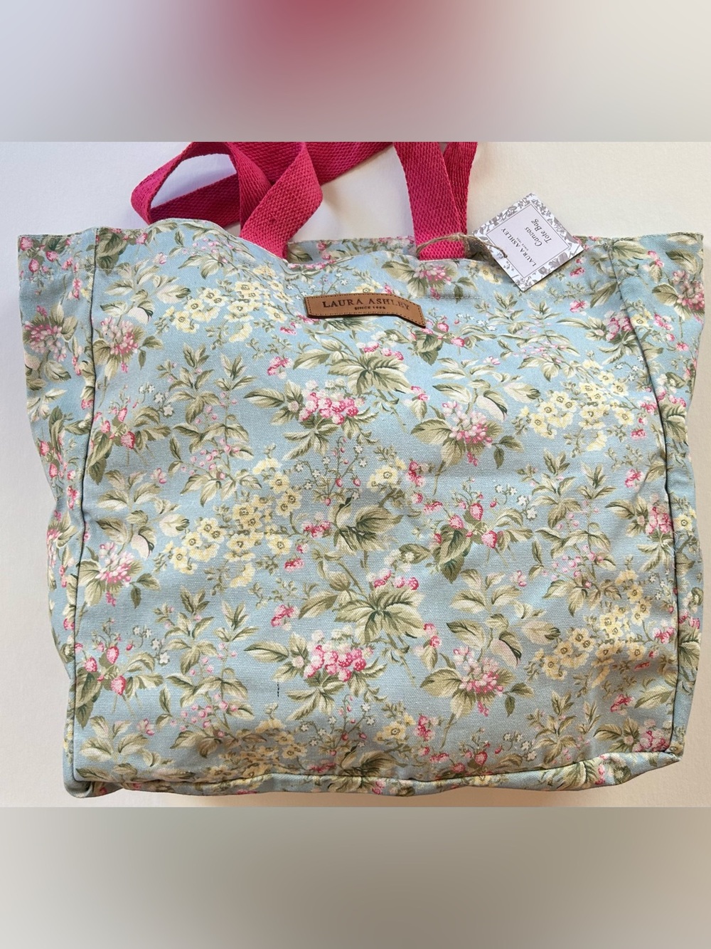 NWT Laura Ashley Large Floral Cotton Canvas Tote